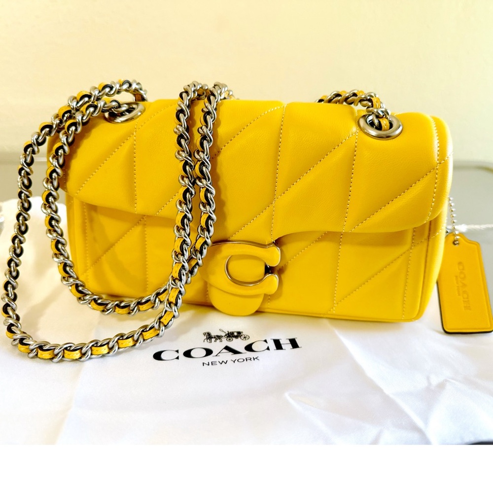 Coach CP149 Quilted Tabby 20 Cardi B Yellow! NWT